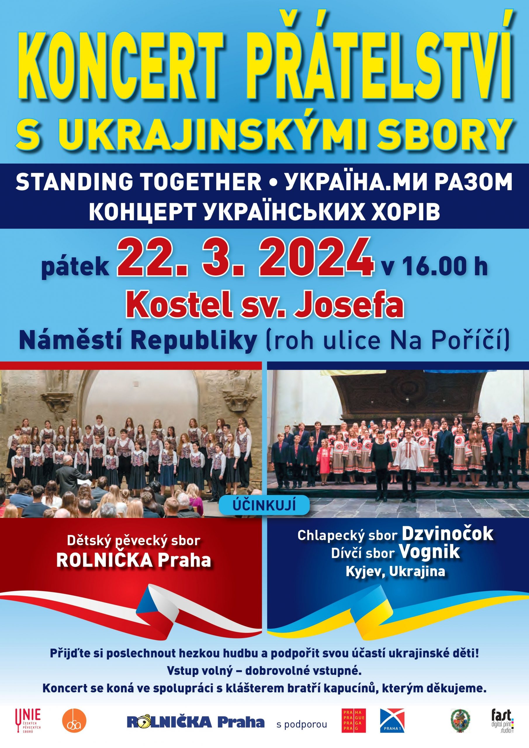 Koncert přátelství s ukrajinskými sbory